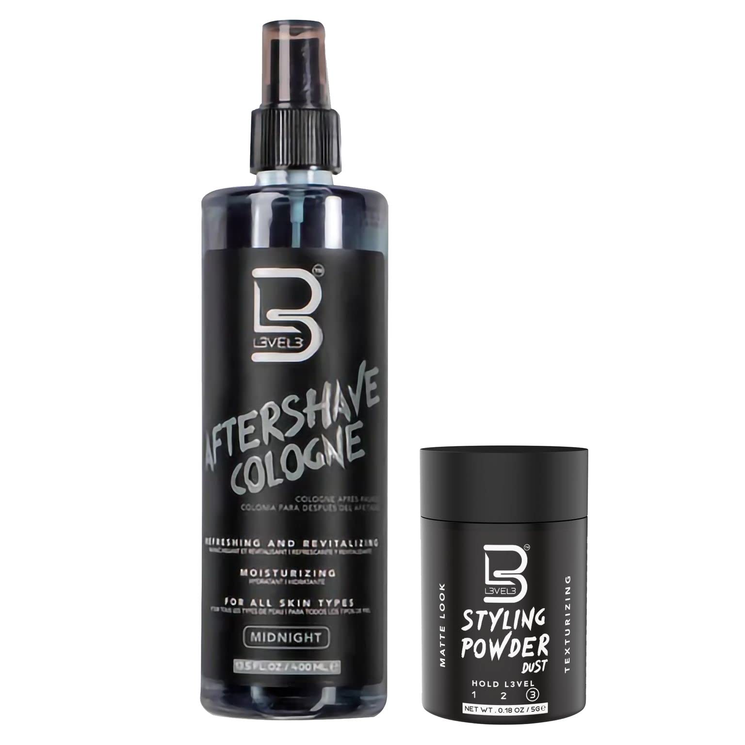 L3 Level 3 after shave spray bottle front view promotes refreshing post-shave hydration.