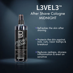 L3 Level 3 Midnight packaging highlights natural ingredients and gentle care.