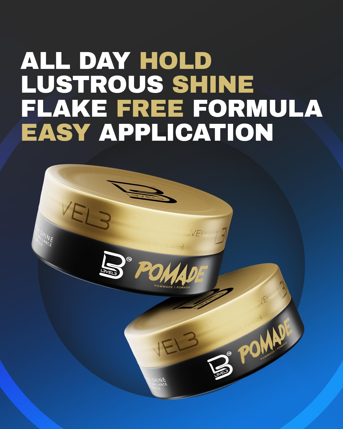 L3 Level 3 Pomade's flake-free formula keeps styling clean and confident