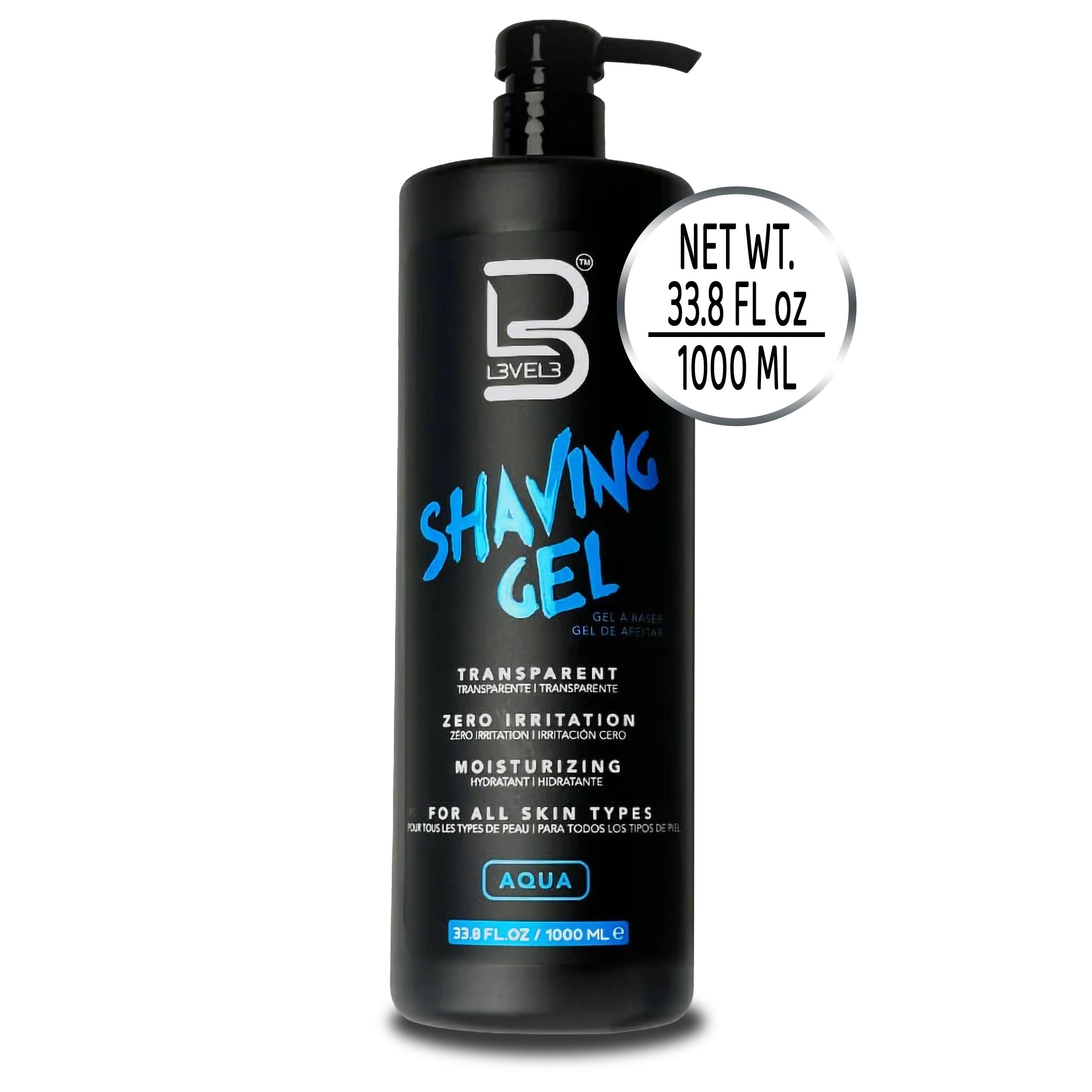 L3 Level 3 Shaving Gel refreshing aqua scent enhances morning routine.