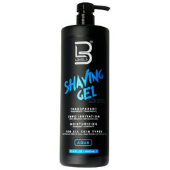 L3 Level 3 Shaving Gel bottle, transparent formula for precise straight-razor tracking.