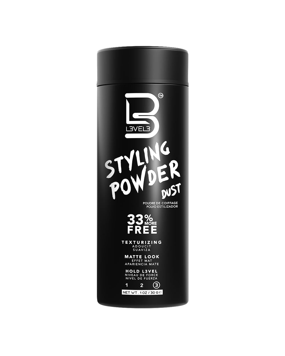 L3 Level 3 Styling Powder close-up texture detail highlights natural grip for styles.