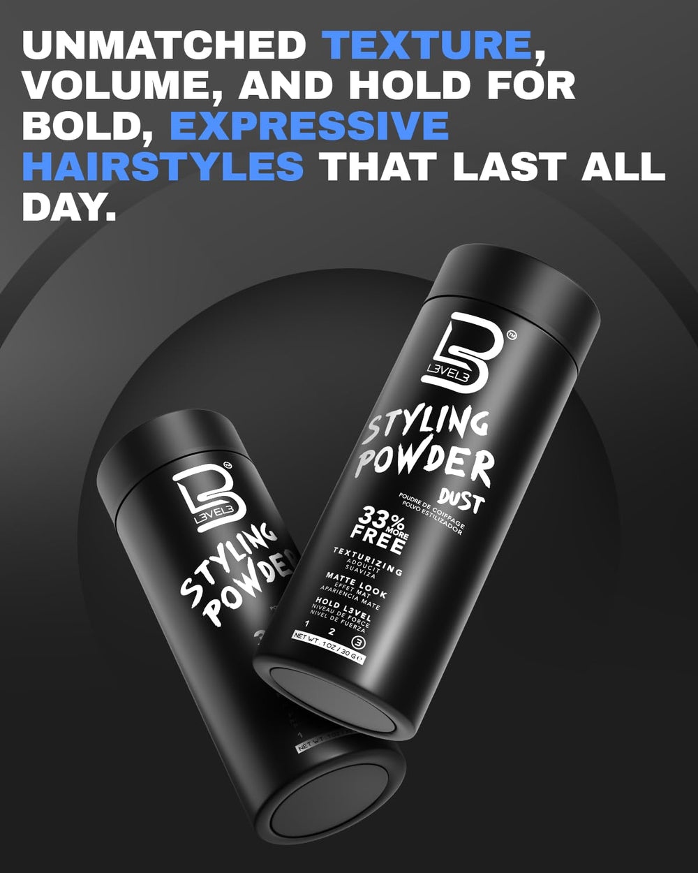 L3 Level 3 Styling Powder supports second-day hair feel after cleansing.