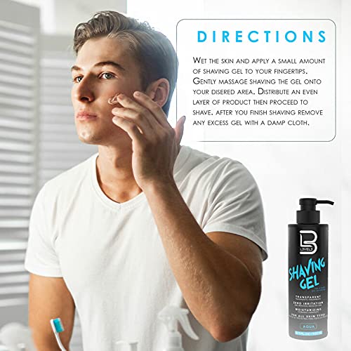 L3 Shaving Gel Ice bottle back view reveals packaging and product details for easy shopping.