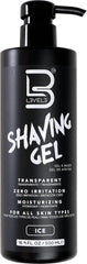 L3 Shaving Gel Ice bottle front view highlights a clear gel for precise shaving.