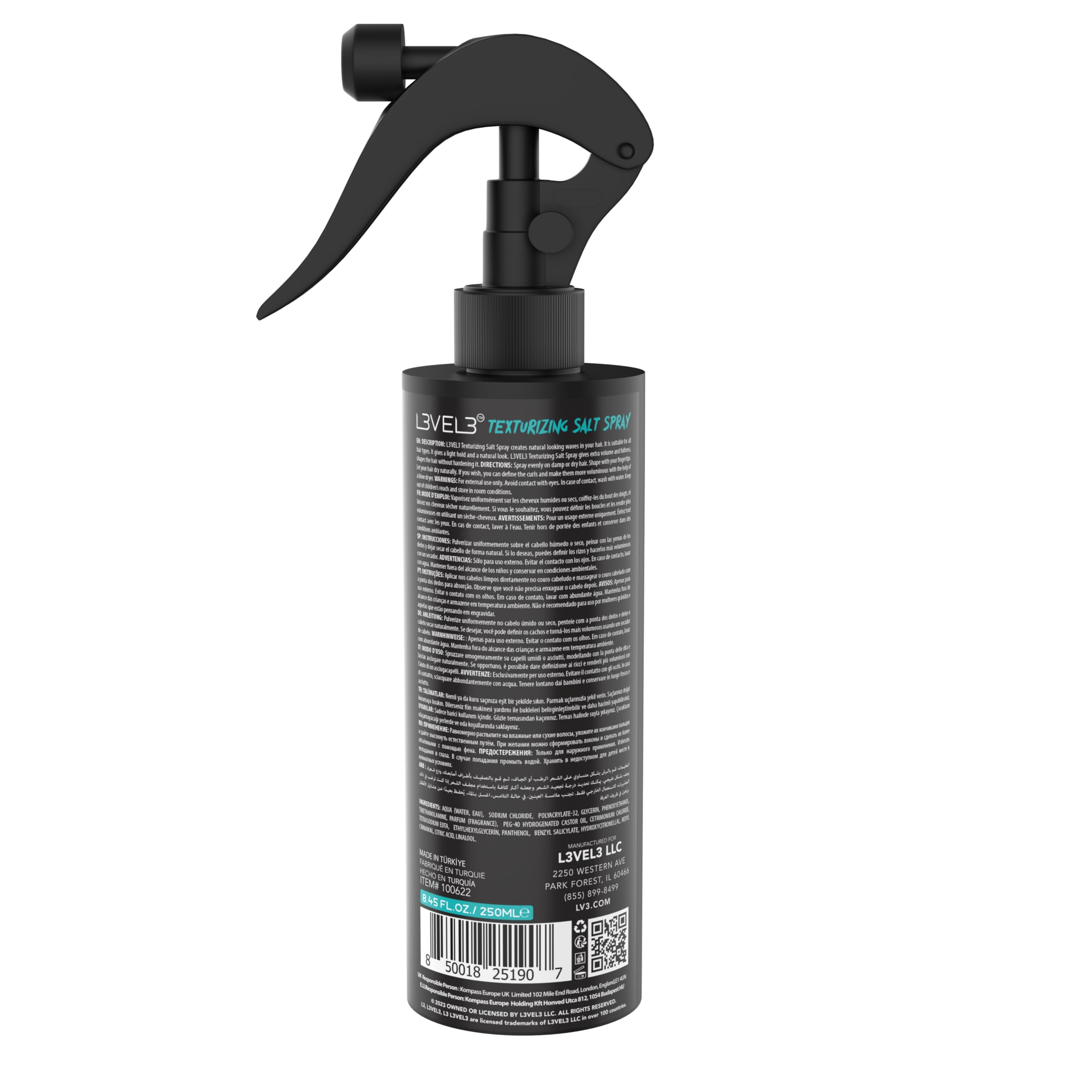 L3 spray mist closeup demonstrating fine mist for even texturizing and volume