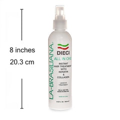 La-Brasiliana Dieci hair treatment application demonstrates smoothing and frizz control in real life.