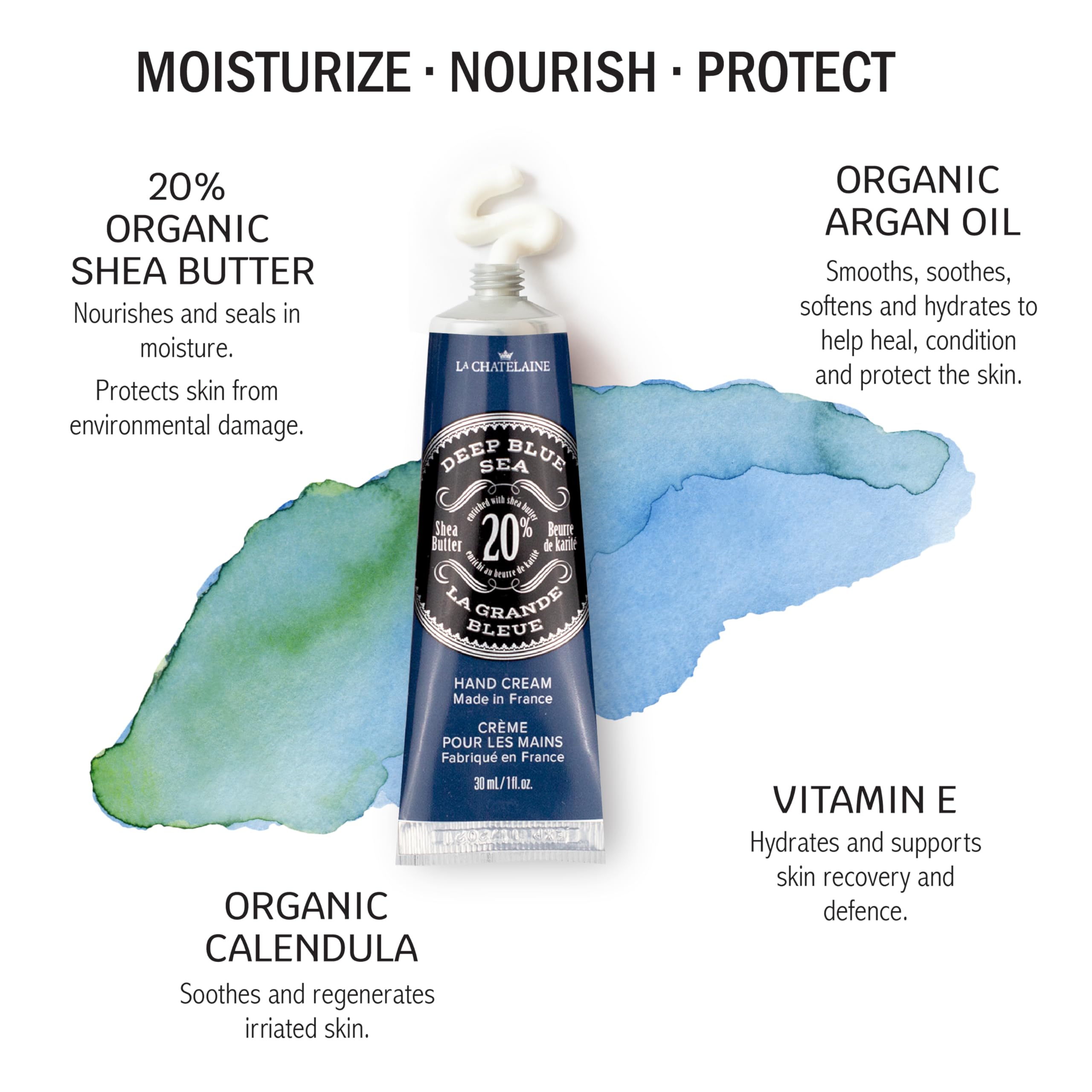 La Chatelaine travel tin of hand cream for on-the-go moisture and quick hydration.