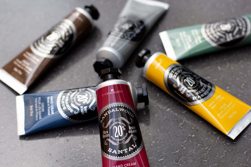 Travel tin with Vetiver Cedar keeps hands nourished on the go.