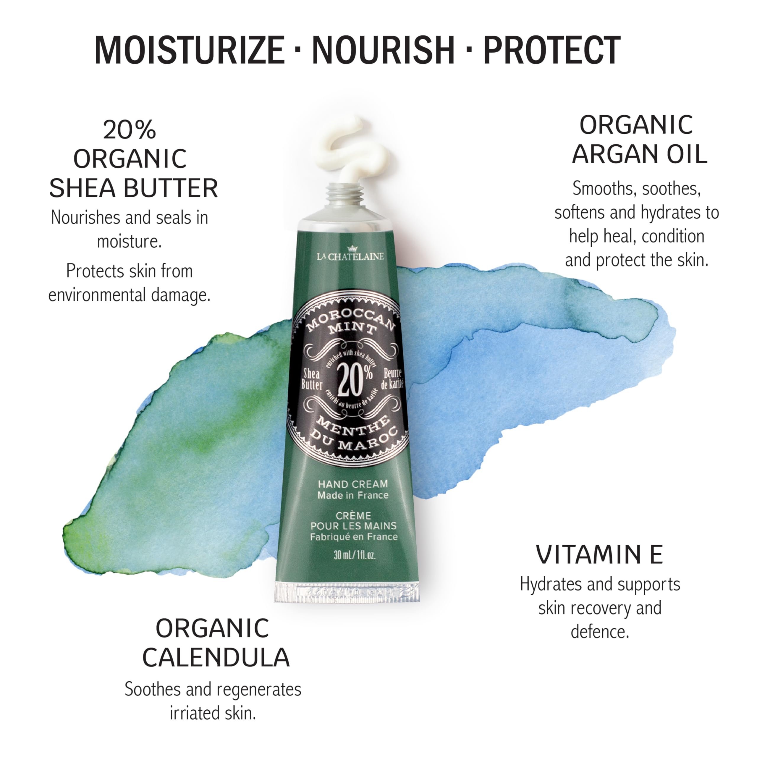 Ultra-rich texture of La Chatelaine Hand Cream offering immediate hydration.