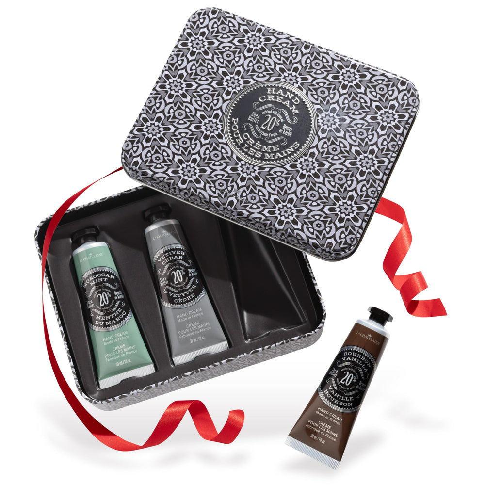 La Chatelaine Hand Cream Gift Set shown in elegant packaging, ideal for gifting.