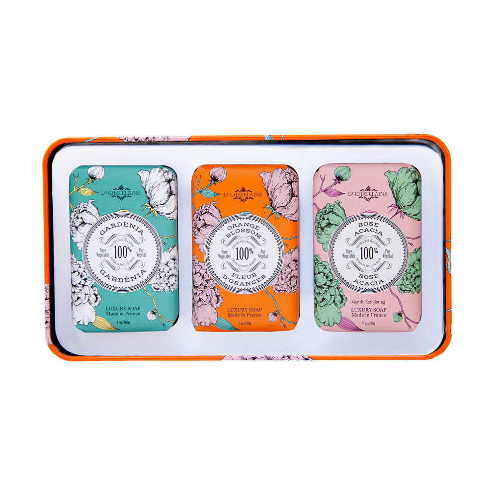 La Chatelaine made in France triple milled soap bars deliver luxe lather in Provence.