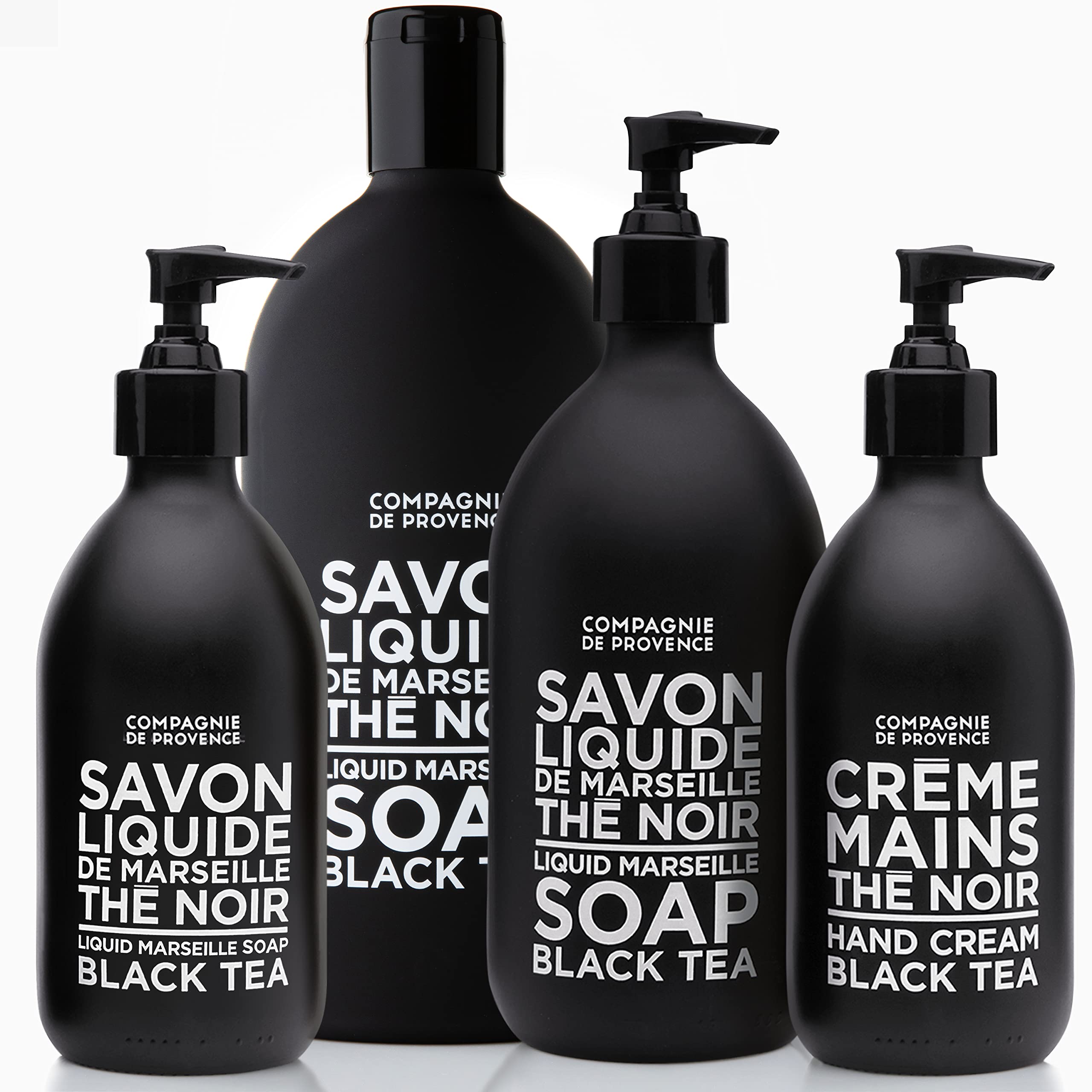 La Compagnie de Provence refillable bottle in a modern bathroom for sustainable luxury.