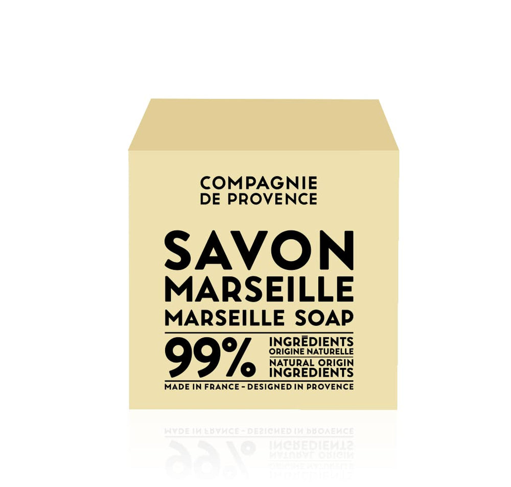 La Compagnie de Provence palm soap close-up, highlighting natural ingredients