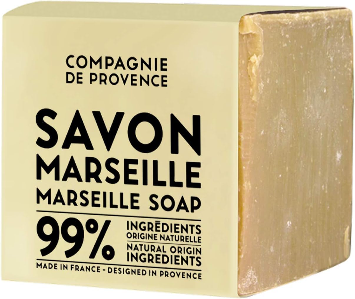 La Compagnie de Provence Savon Marseille Palm Soap Cube front view for everyday cleansing