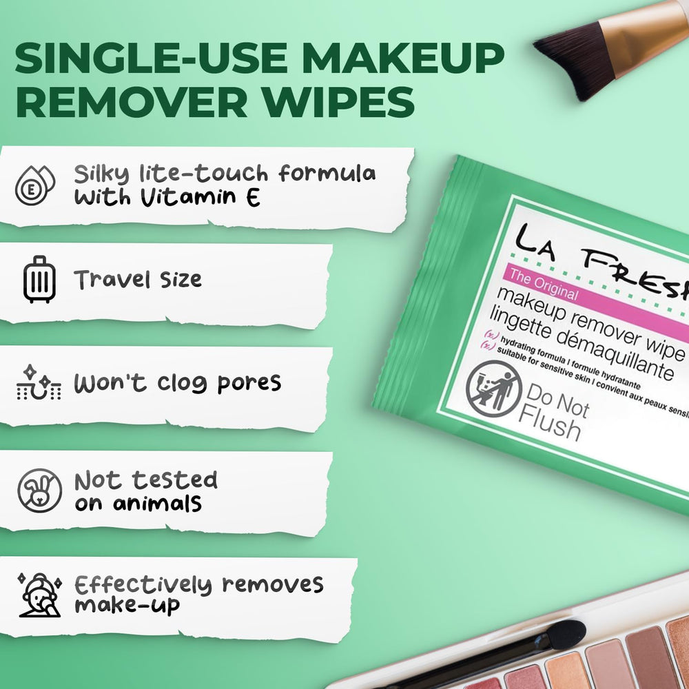 LA Fresh makeup remover wipe close-up showing silky texture for gentle cleansing and hydrated skin