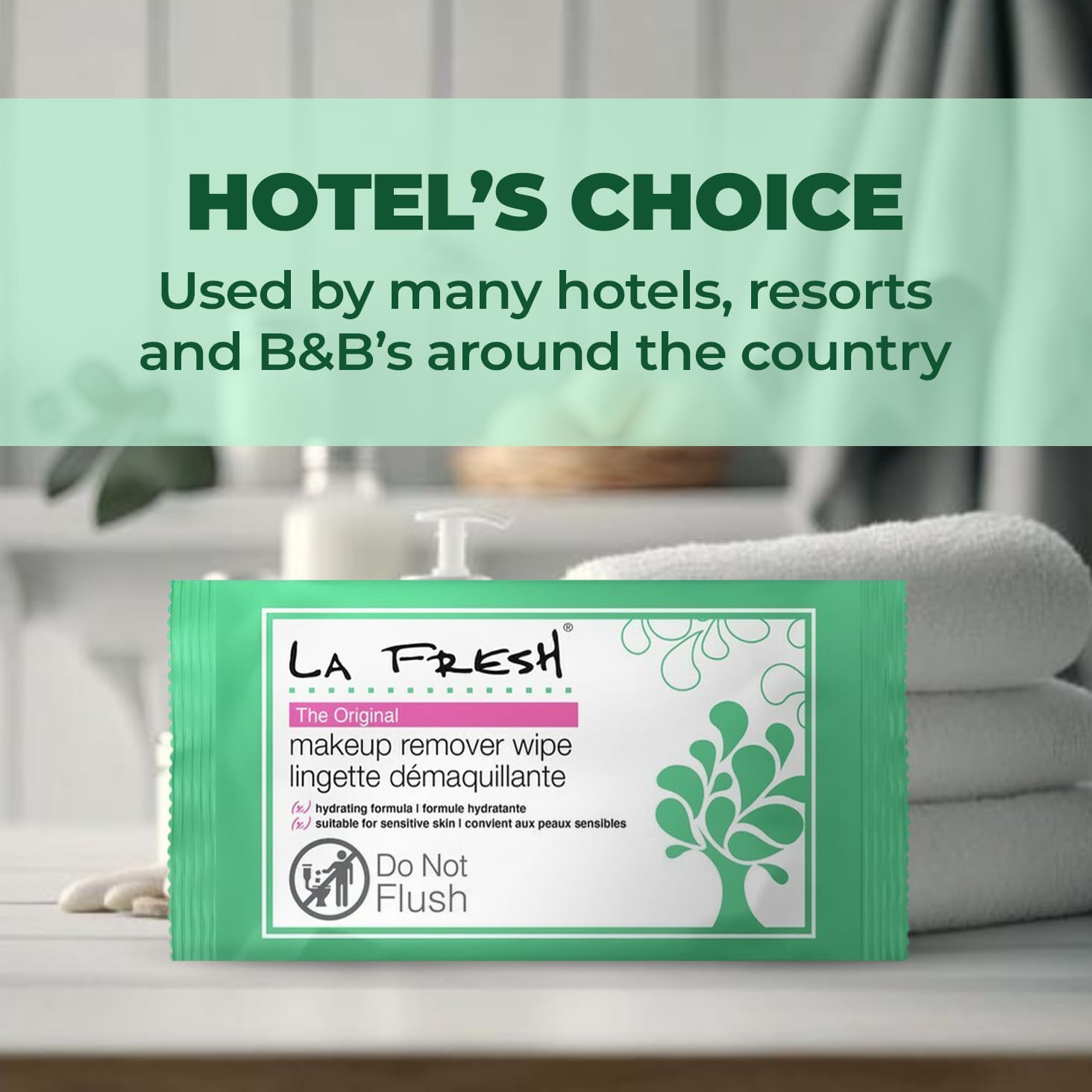 LA Fresh makeup remover wipe highlighting non-greasy formula for sensitive skin