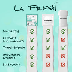 La Fresh Travel Lite wipes in gym bag for easy access during workouts.