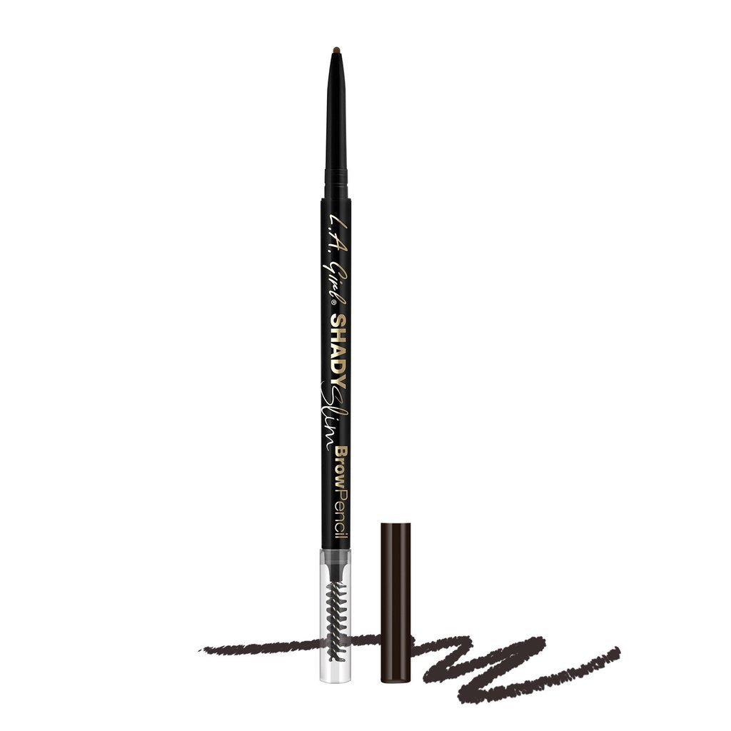 LA Girl Shady Slim Brow Pencil 3-pack close-up shows precise brow definition for brunettes.