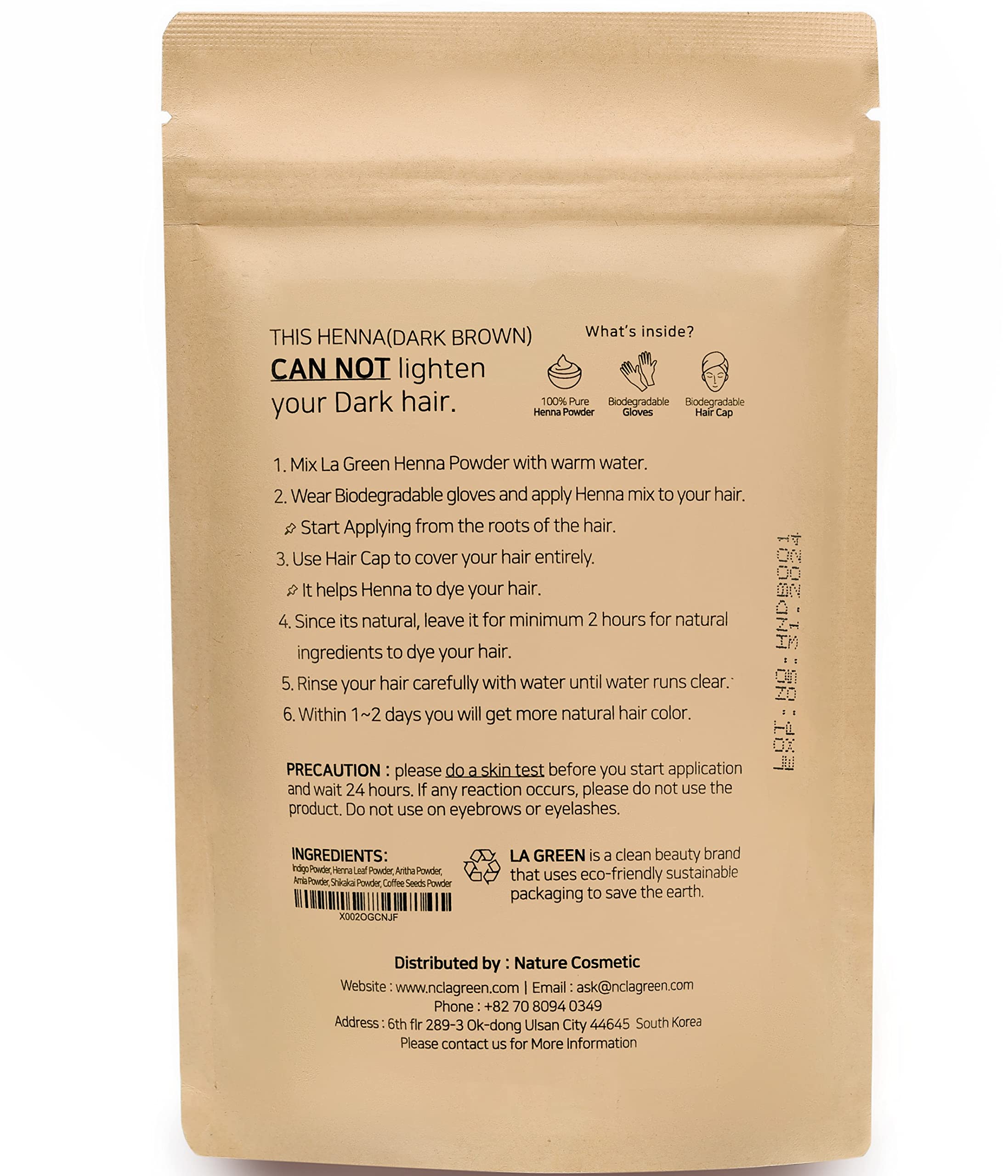 LA GREEN henna powder texture for mixing demonstrates easy, smooth application