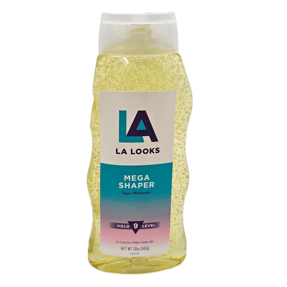 L.A. Looks Mega Shaper 20oz label closeup highlights Hold 9 level guidance
