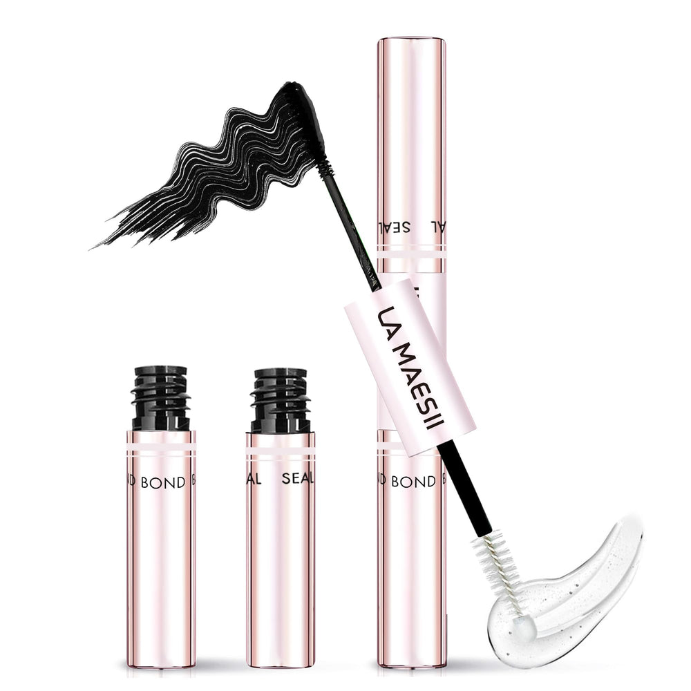 La Maesii front packaging showing the 2-in-1 lash glue system and clear benefits