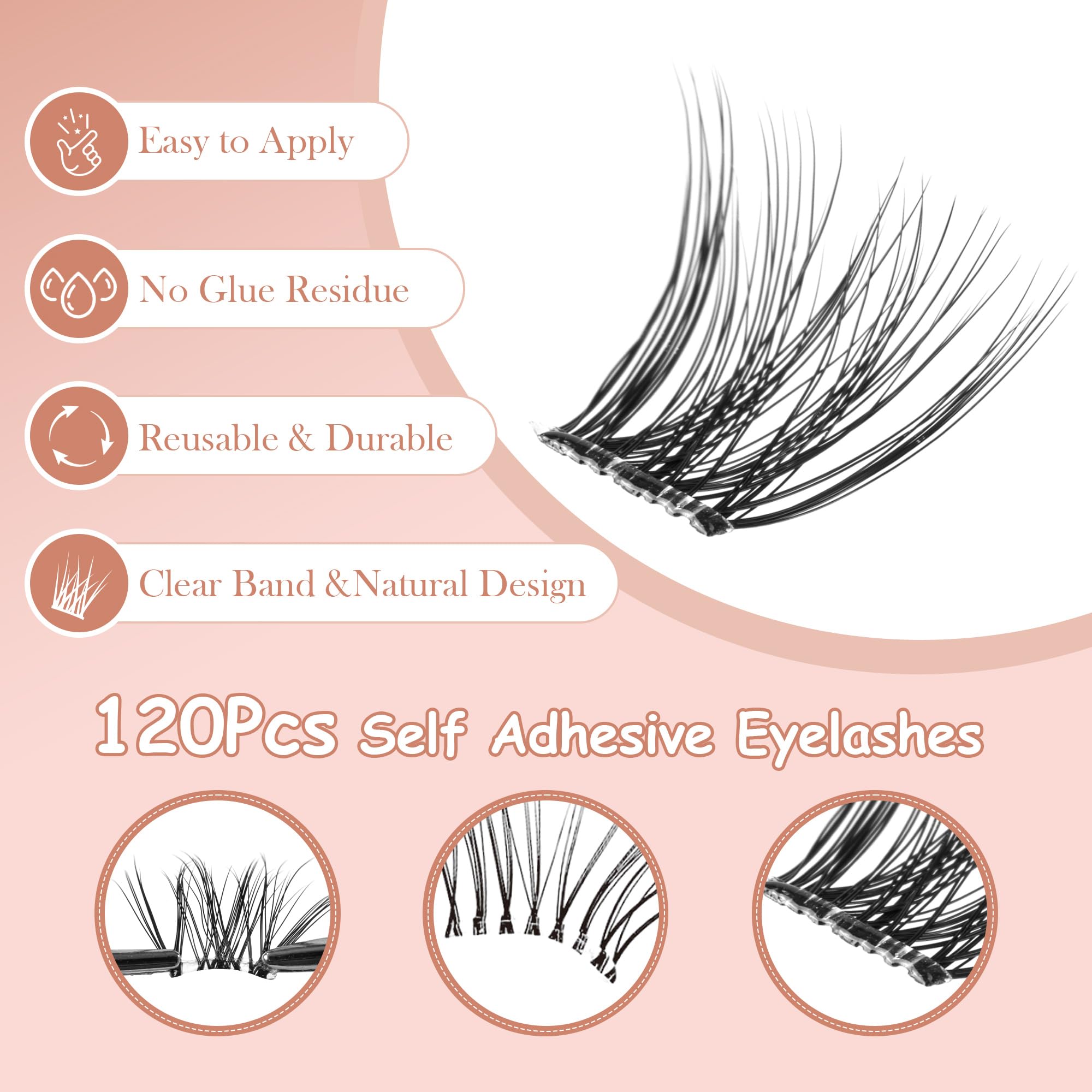 La Maesii clear-band lash close-up highlights ultra-thin band and lightweight feel.