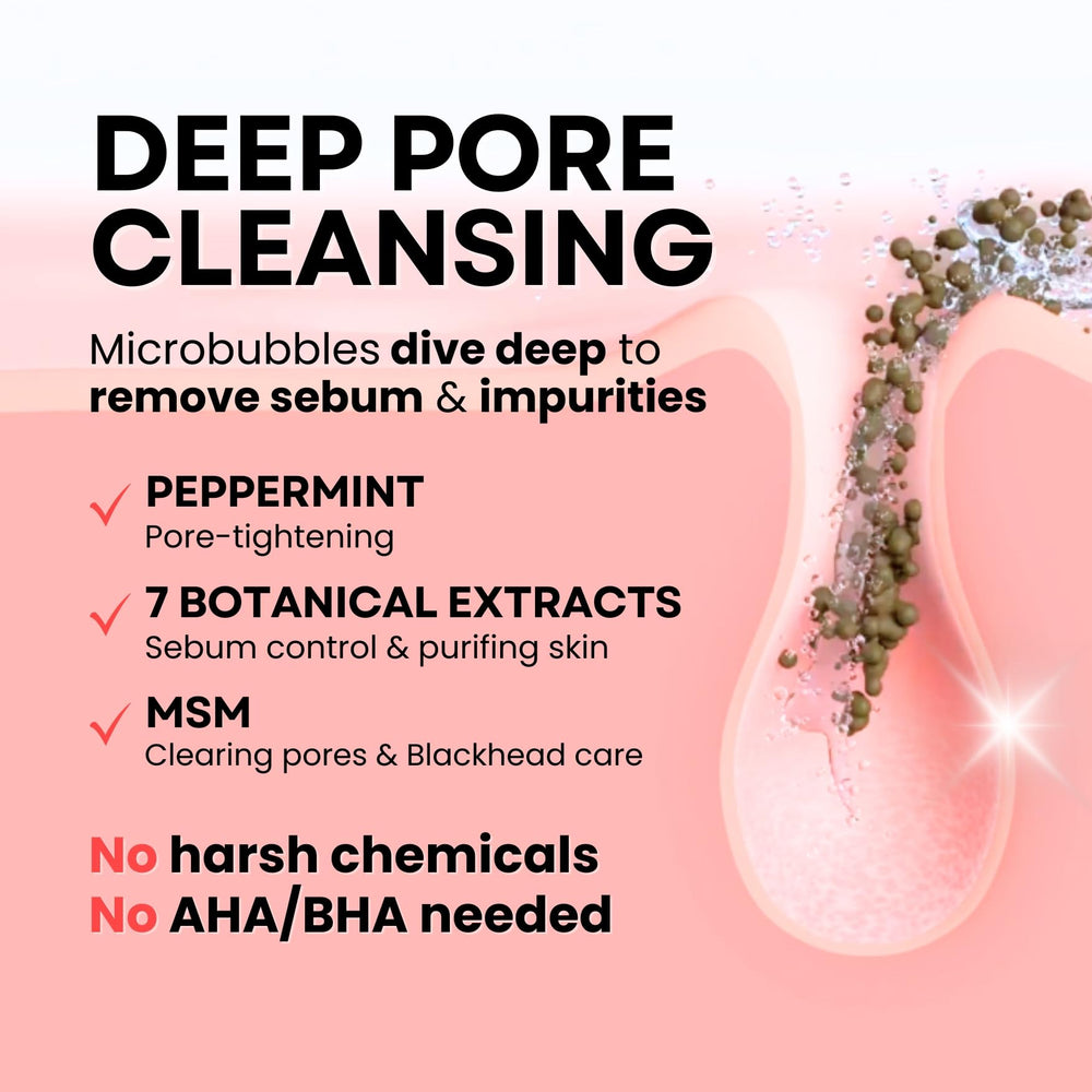 La Noubelle MPC bubble foam application demonstrates quick self-foaming cleanse for makeup removal
