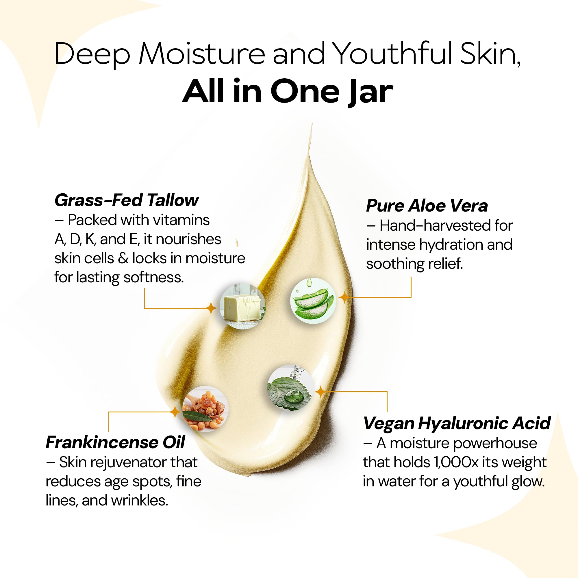 LA PURE Beef Tallow Face Cream packaging highlights small-batch care and USA-made quality.