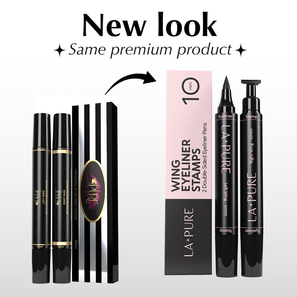 LA PURE eyeliner stamp right wing for balanced, mirror-image wings.