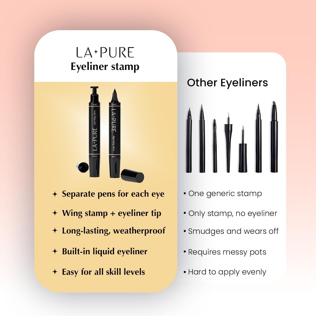 LA PURE fast-dry formula reduces transfer and keeps lids comfortable.