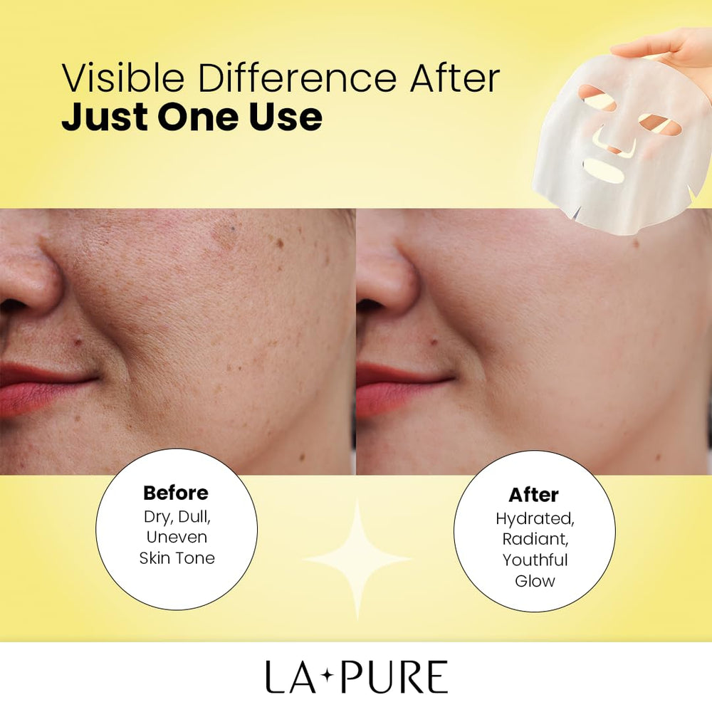LA PURE Snail Mucin Mask after-use skin glow and refresh.