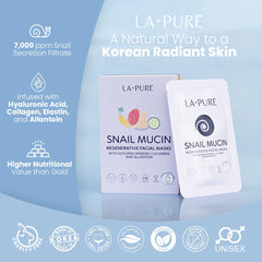 LA PURE Snail Mucin Mask breathable cotton sheets for comfort.
