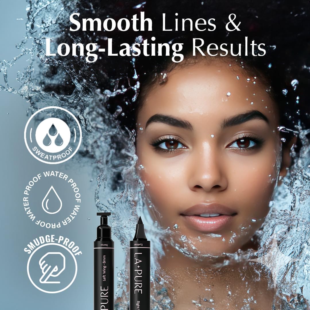 LA PURE waterproof-smudge-proof formula resists sweat and rain for lasting wear.