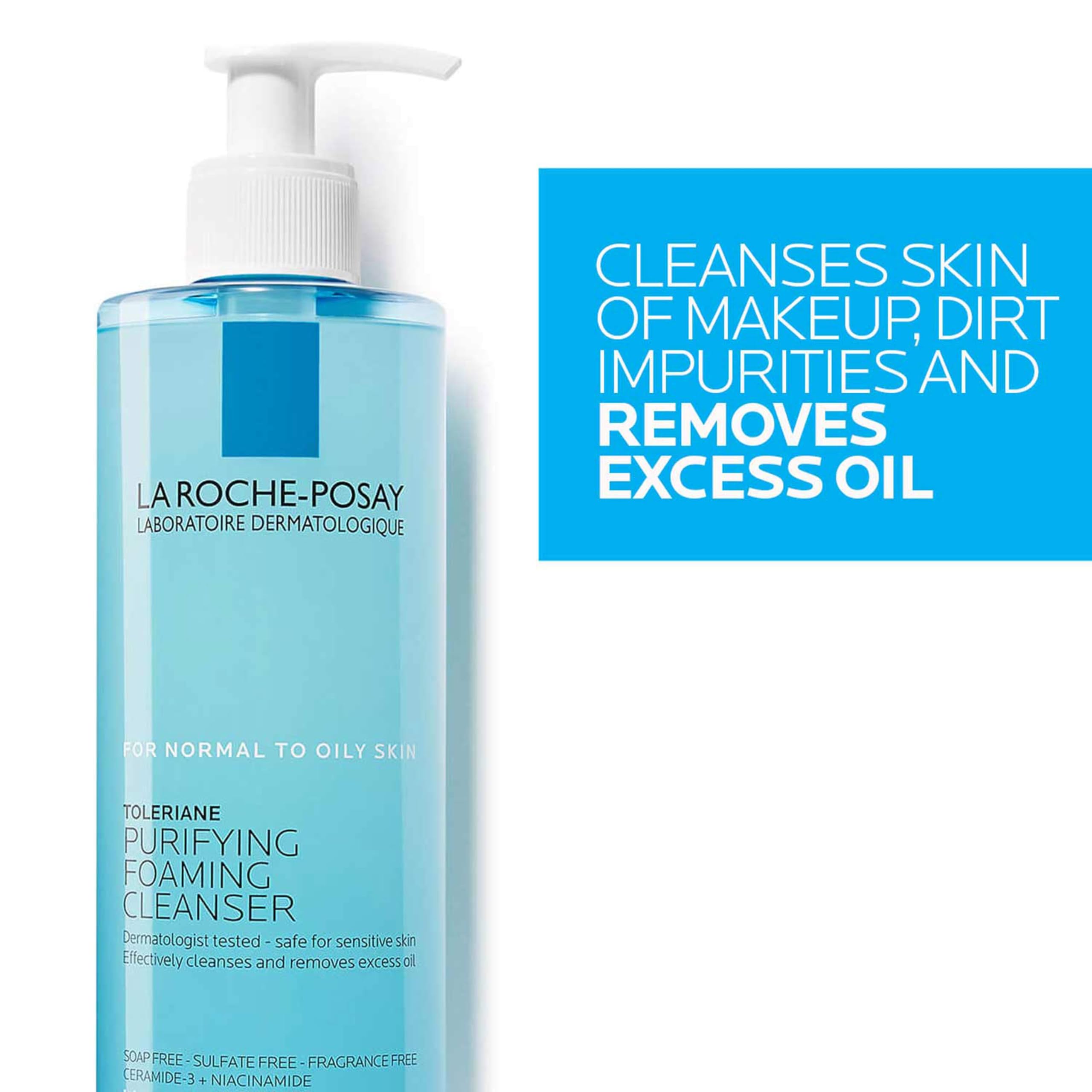 La Roche-Posay ceramide and niacinamide callout highlighting barrier support benefits