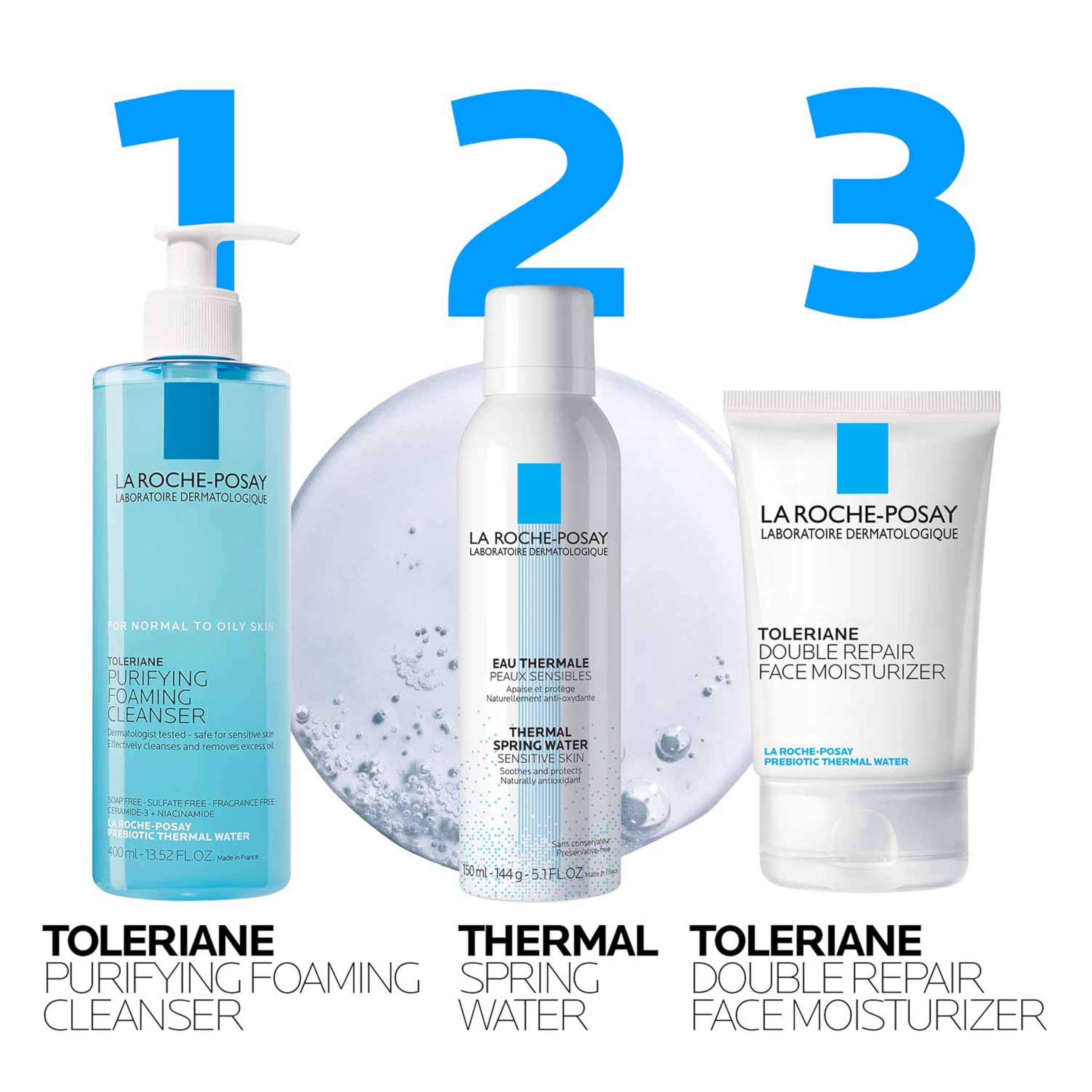 La Roche-Posay directions and usage on back label for safe, correct application