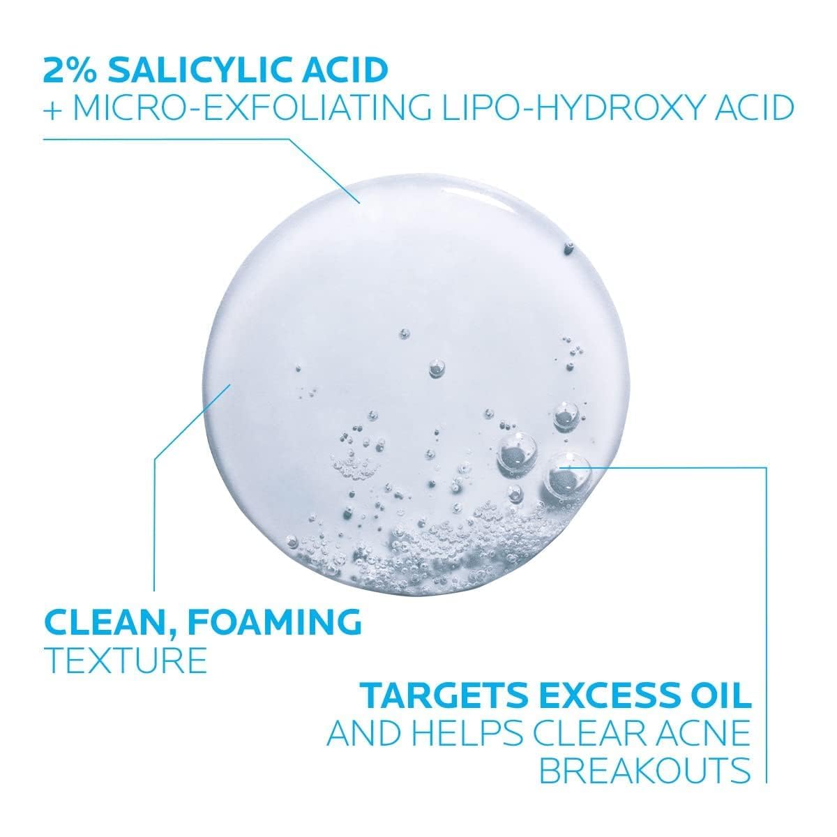 La Roche-Posay creamy foam lather rinses away oil and makeup