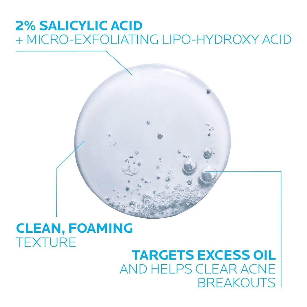 La Roche-Posay creamy foam lather rinses away oil and makeup