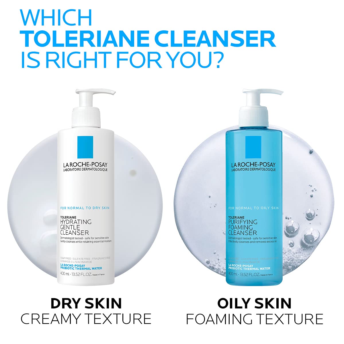 La Roche-Posay removing light makeup to show effective cleansing action