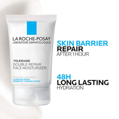 La Roche-Posay Double Repair on skin demonstrates immediate comfort and long-lasting hydration.