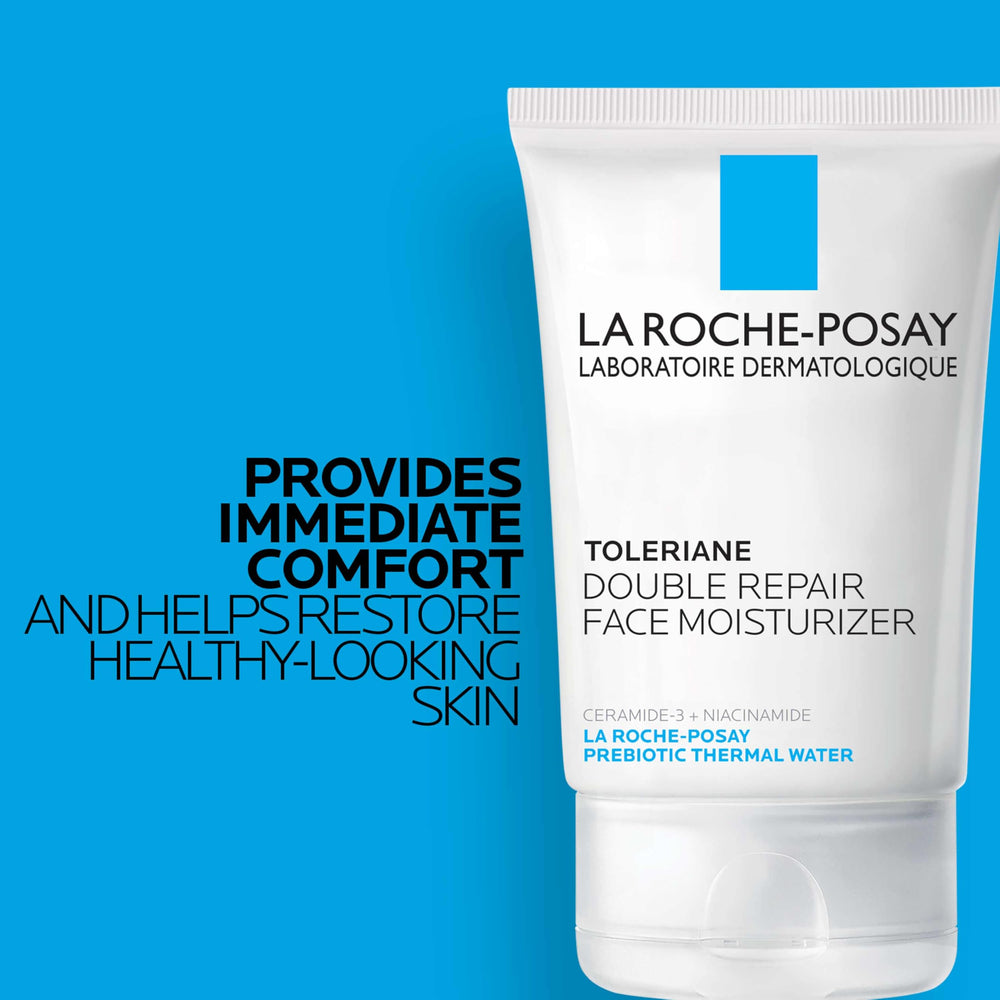 Fragrance-free label signals suitability for sensitive or reactive skin with La Roche-Posay.