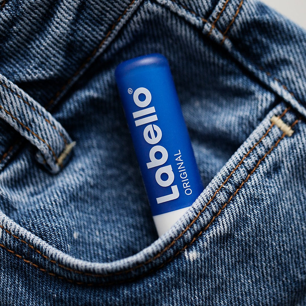 Labello Original Lip Balm no-mineral-oils note on tube label.