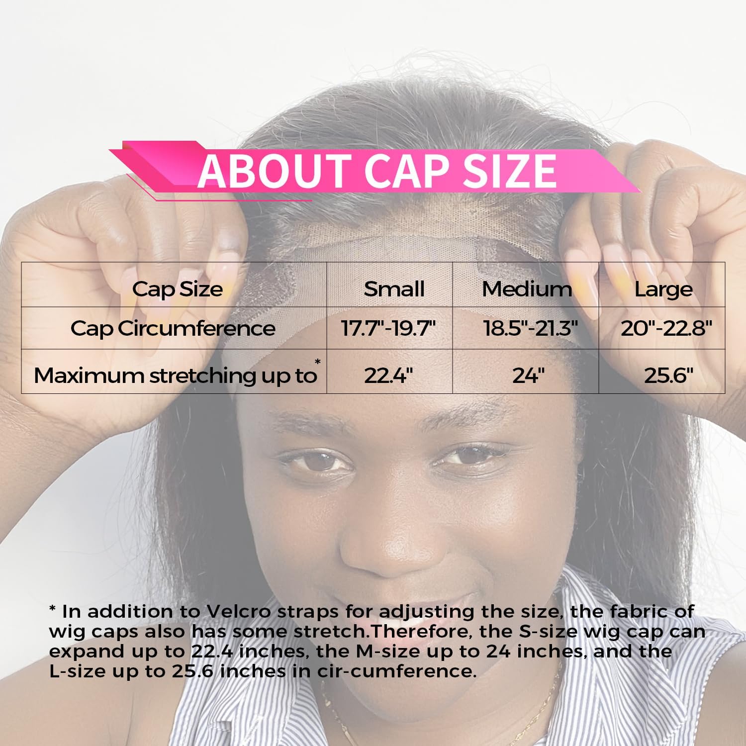 Labhairs New Moon fabric wig cap keeps head cooler in summer heat.