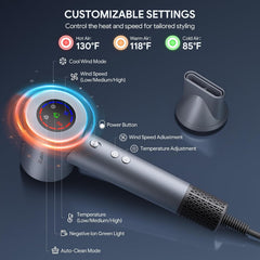 Labiim hair dryer ionic frizz shot demonstrates negative ions for shiny hair