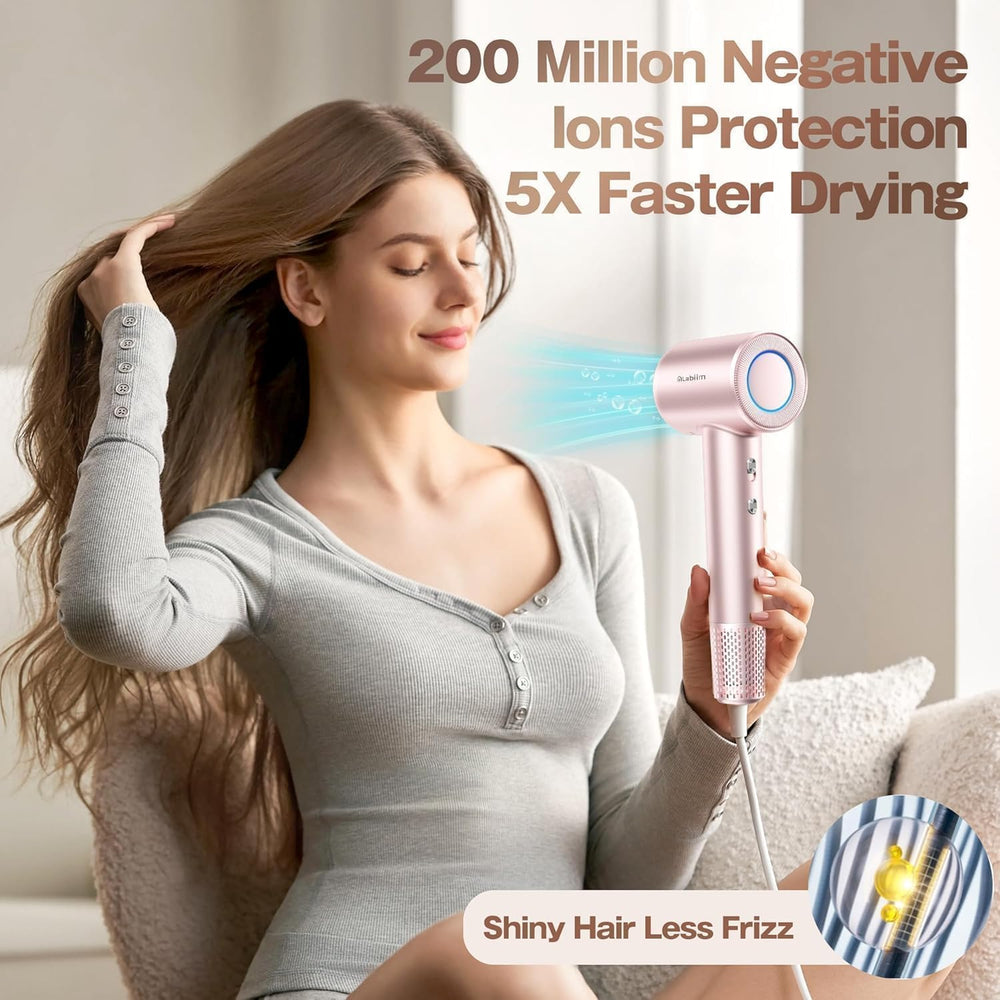 Labiim Hair Dryer LED temperature display shows precise heat settings.
