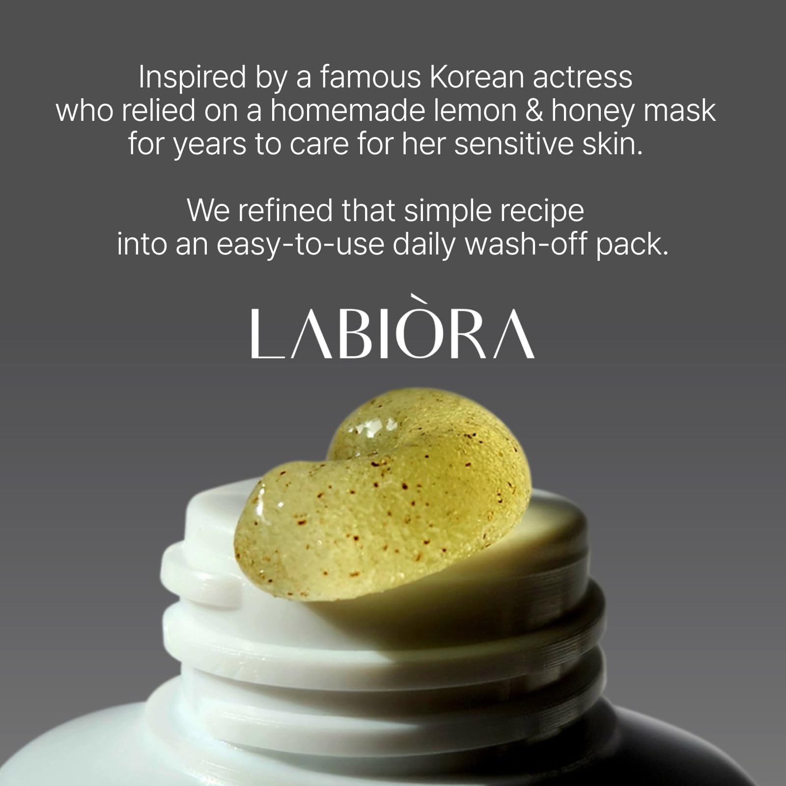 Labiora Lemon Honey Face Mask glow finish, suitable for sensitive skin.