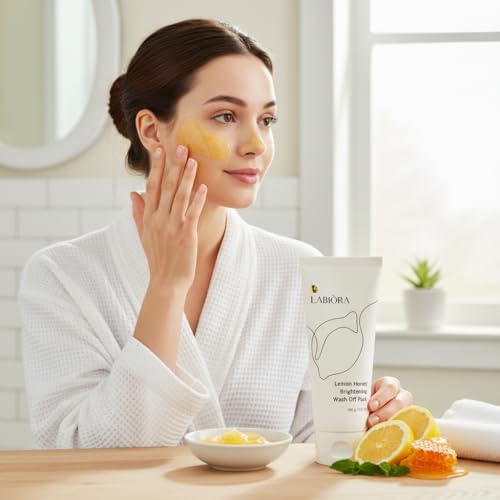 Labiora Lemon Honey Face Mask wash-off texture with sugar particles enables gentle exfoliation.