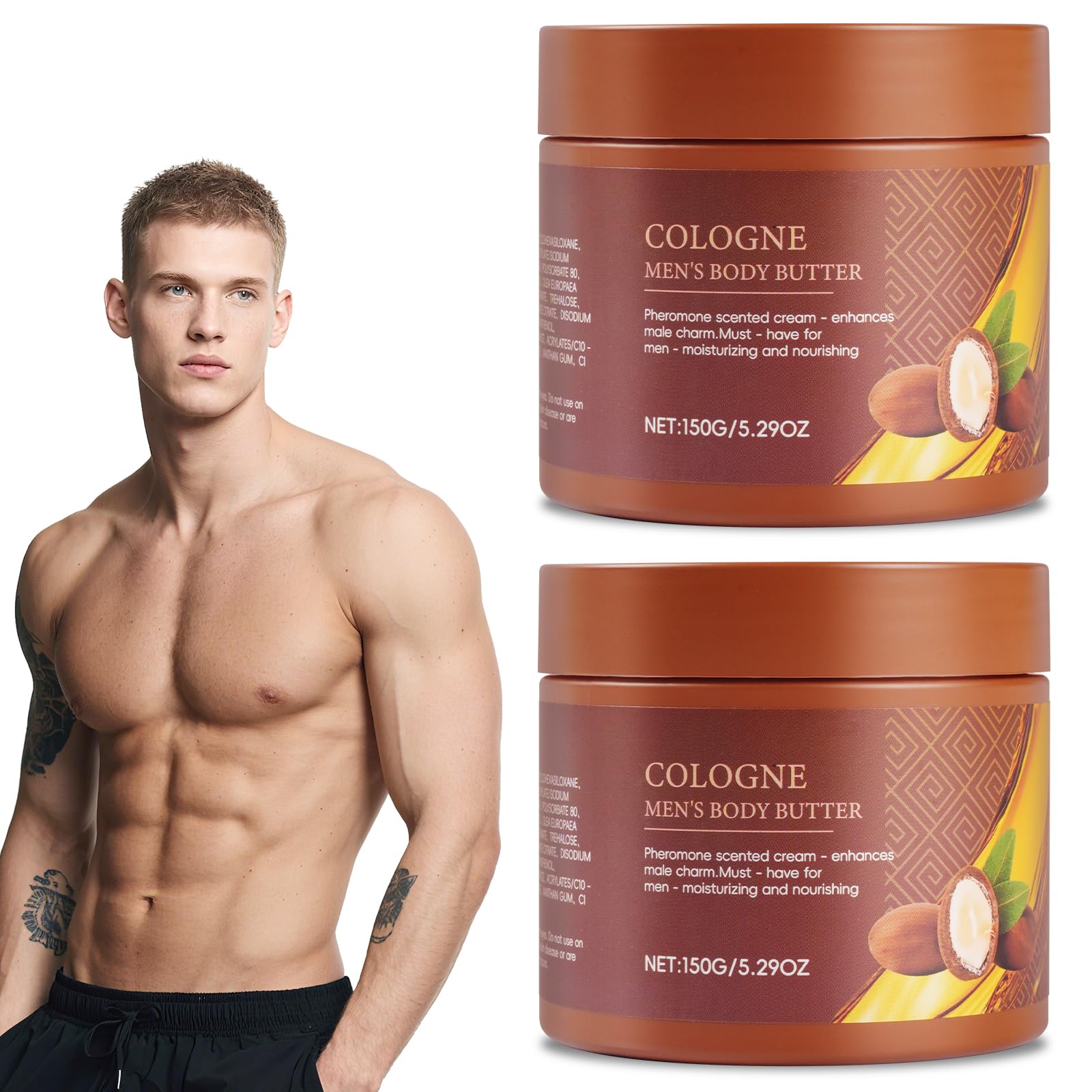 LABJD Cologne Body Butter two-pack on display showing convenient moisturization for daily use.