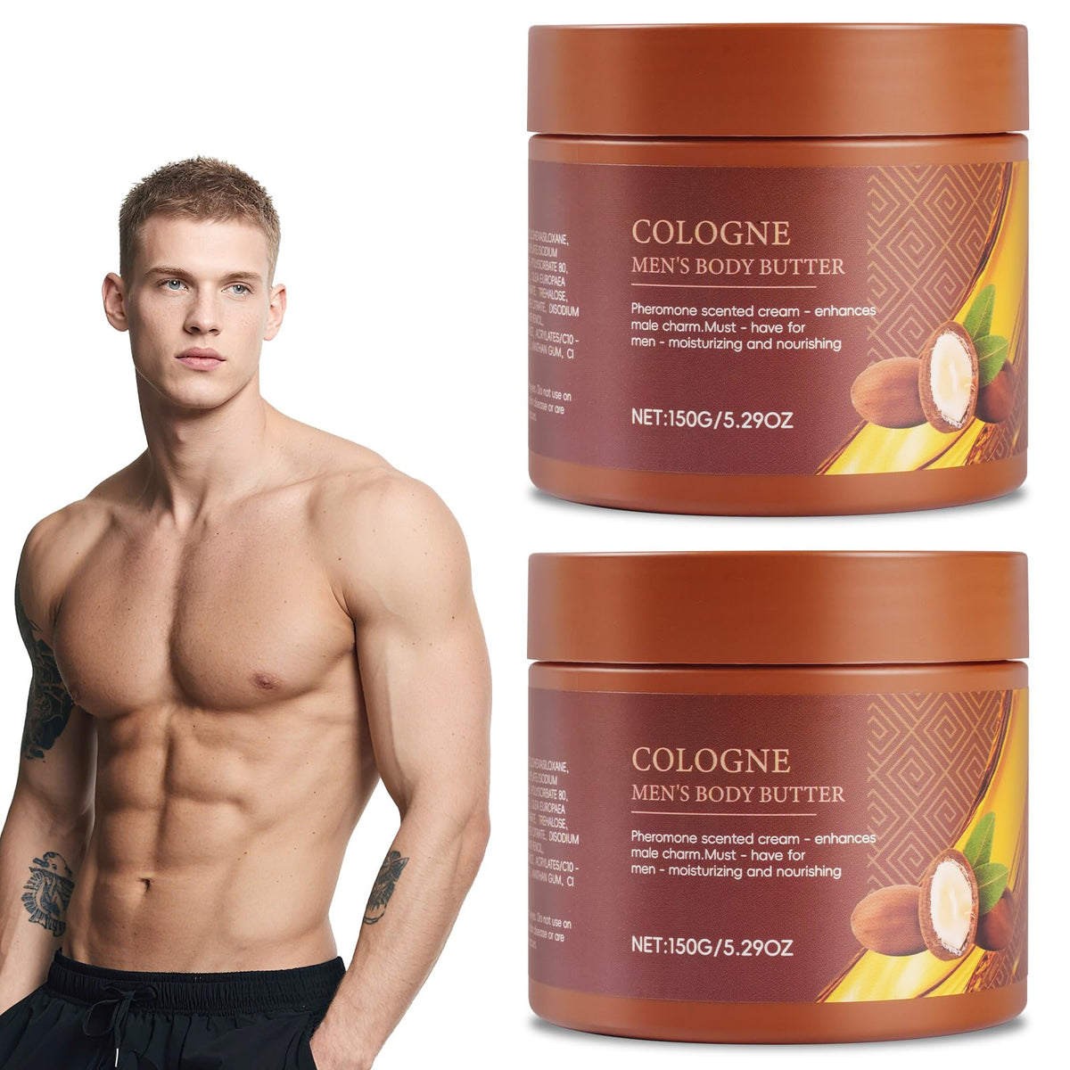 LABJD Cologne Body Butter two-pack on display showing convenient moisturization for daily use.