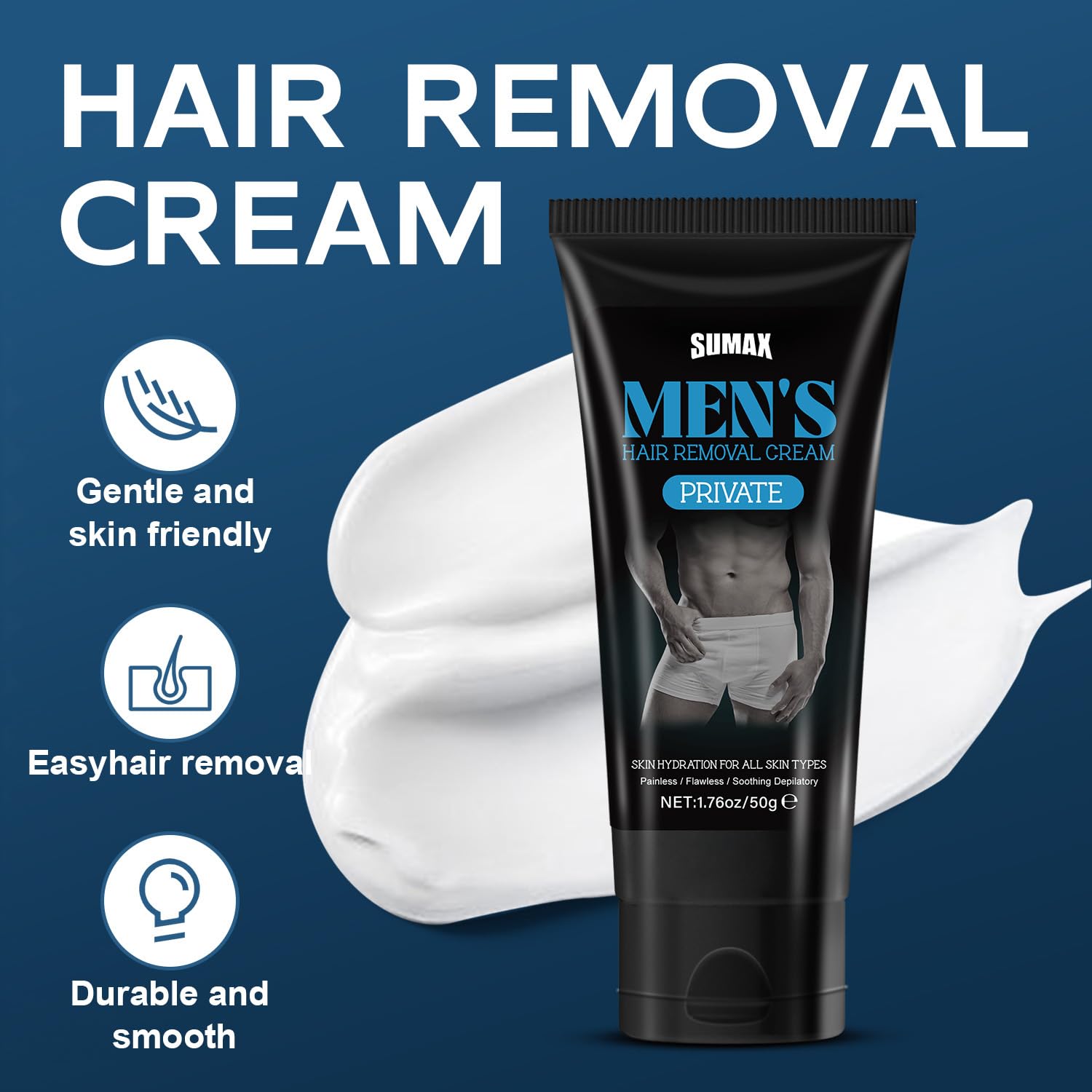 LABJD fast-acting depilation demonstrates rapid hair removal in minutes.
